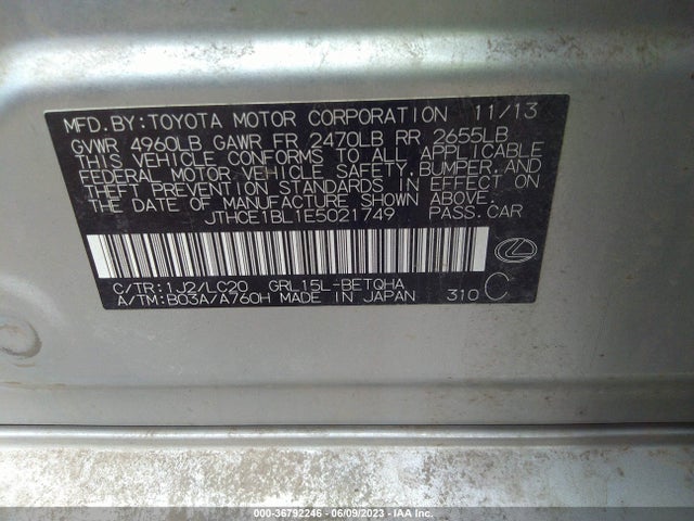 JTHCE1BL1E5021749 Lexus GS 350