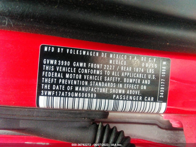 3VWF17AT9GM606989 Volkswagen Beetle Coupe 1.8t Fleet Edition