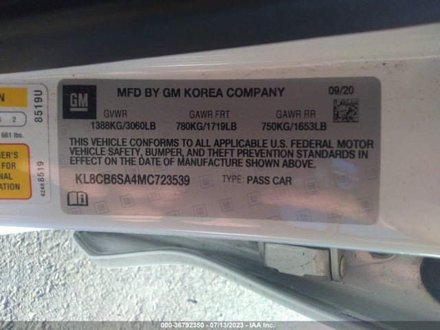 Chevrolet SPARK LS 2021 KL8CB6SA4MC723539 Image 11