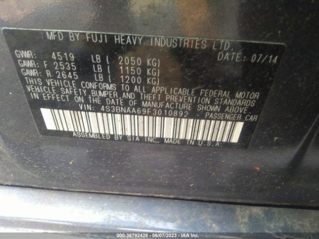 4S3BNAA69F3010892 Subaru Legacy 2.5i