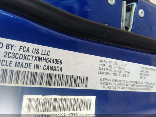 2C3CDXCTXMH644059 Dodge CHARGER R/T