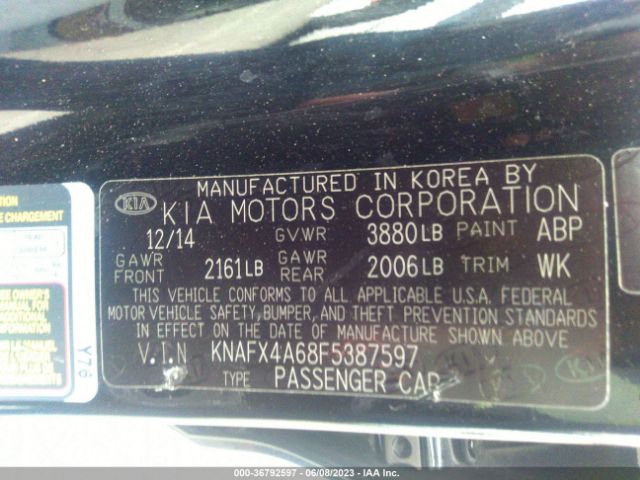 KNAFX4A68F5387597 KIA FORTE LX