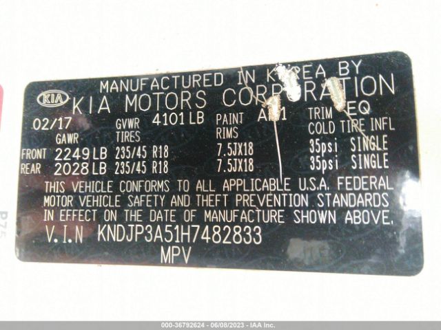 KNDJP3A51H7482833 KIA SOUL +