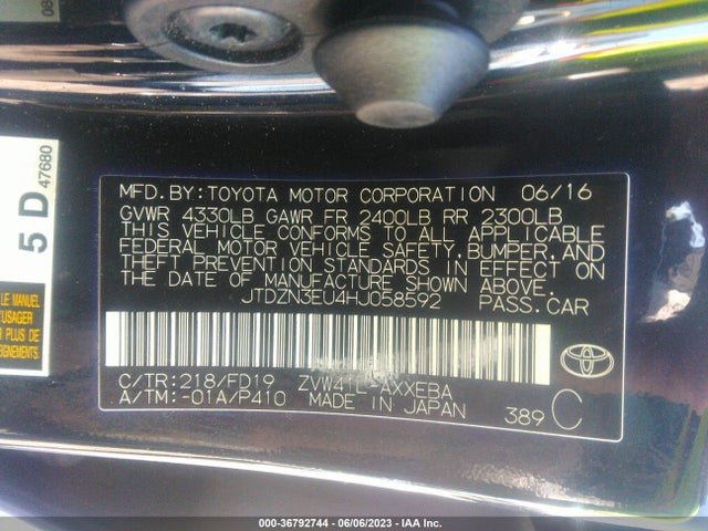 Toyota Prius V Two/five/three/four 2017 JTDZN3EU4HJ058592 Image 9