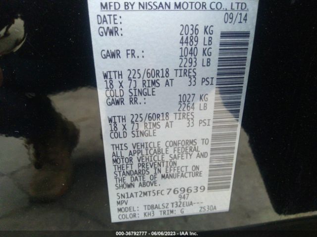5N1AT2MT5FC769639 Nissan Rogue Sl