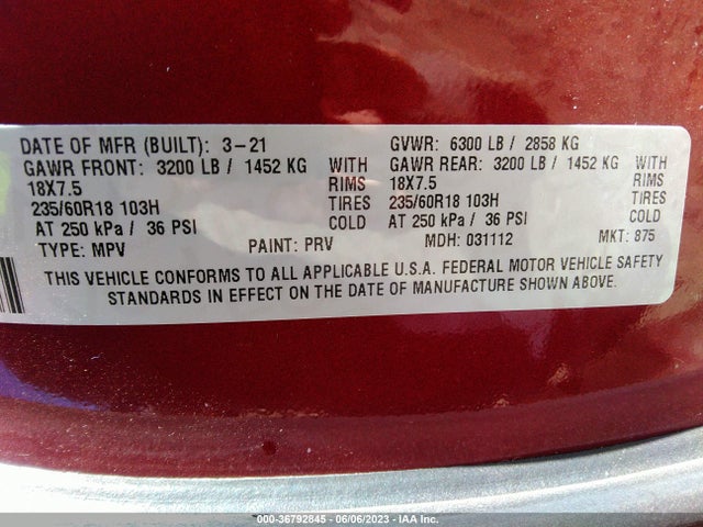 Chrysler Pacifica Limited 2021 2C4RC3GG3MR554048 Image 9