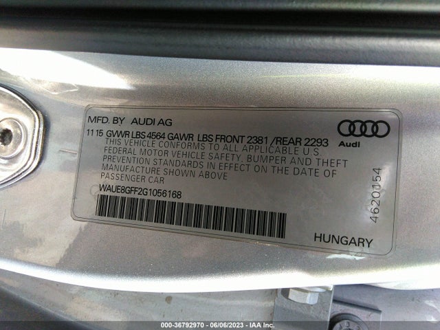 WAUE8GFF2G1056168 Audi A3 2.0t Premium Plus
