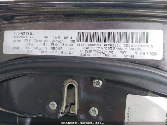 RAM 1500 Slt 2017 1C6RR6TT8HS764997 Image 10