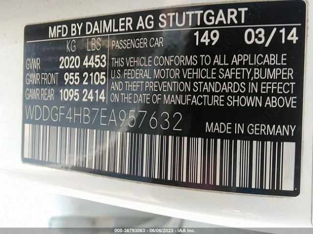 WDDGF4HB7EA957632 Mercedes-Benz C-class C 250