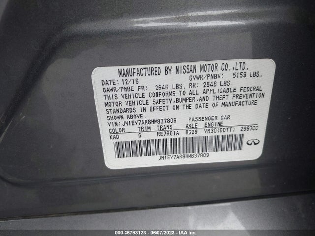 JN1EV7AR8HM837809 Infiniti Q50 3.0t Signature Edition