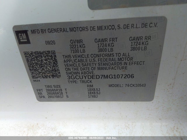 Chevrolet Silverado 1500 Lt 2021 3GCUYDED7MG107206 Image 9