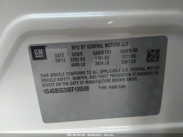 1G4GB5G30EF100508 Buick Lacrosse Leather