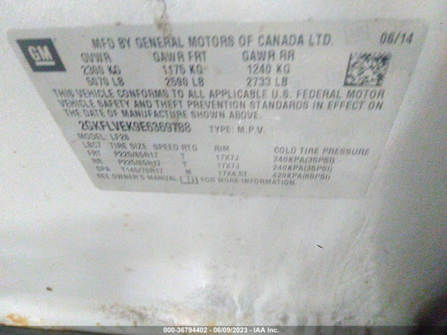 GMC Terrain Sle 2014 2GKFLVEK9E6369788 Image 9