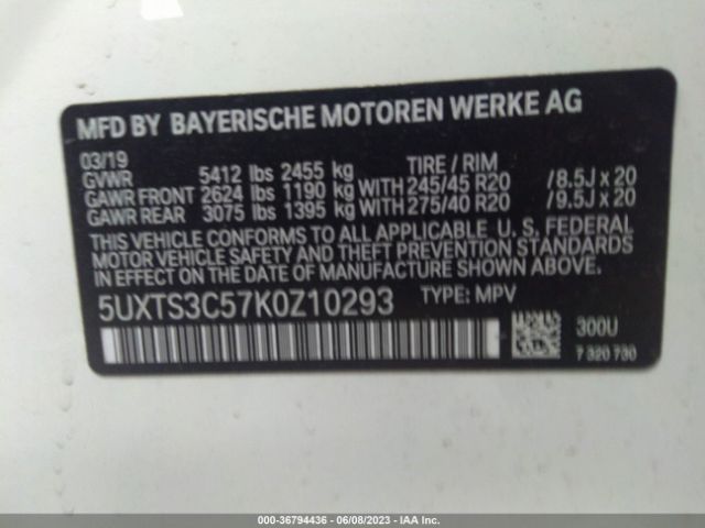 5UXTS3C57K0Z10293 BMW X3 M40i