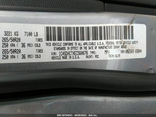 1C4SDHCTXEC560678 Dodge Durango R/t