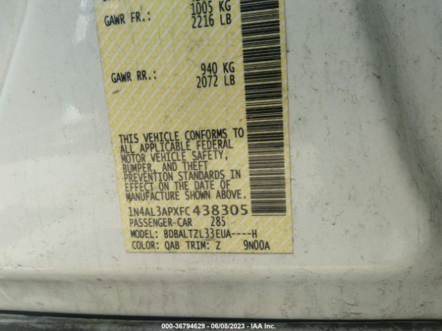 1N4AL3APXFC438305 Nissan Altima 2.5 Sl