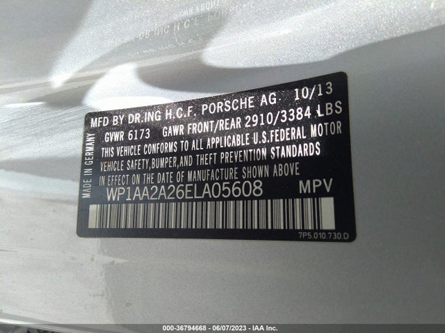 WP1AA2A26ELA05608 Porsche Cayenne