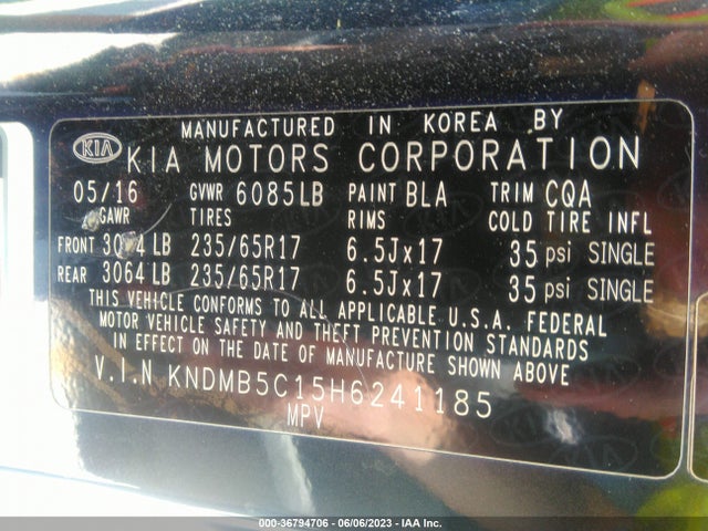 KIA SEDONA LX 2017 KNDMB5C15H6241185 Image 9