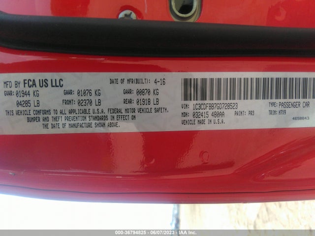 Dodge DART SXT 2016 1C3CDFBB7GD728523 Image 9