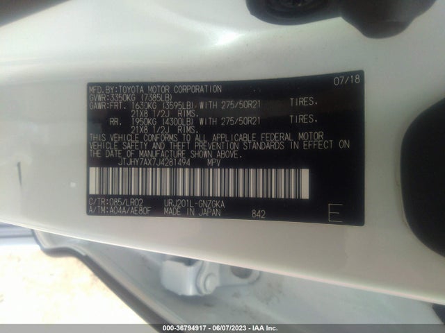 2018 Lexus LX, VIN: JTJHY7AX7J4281494