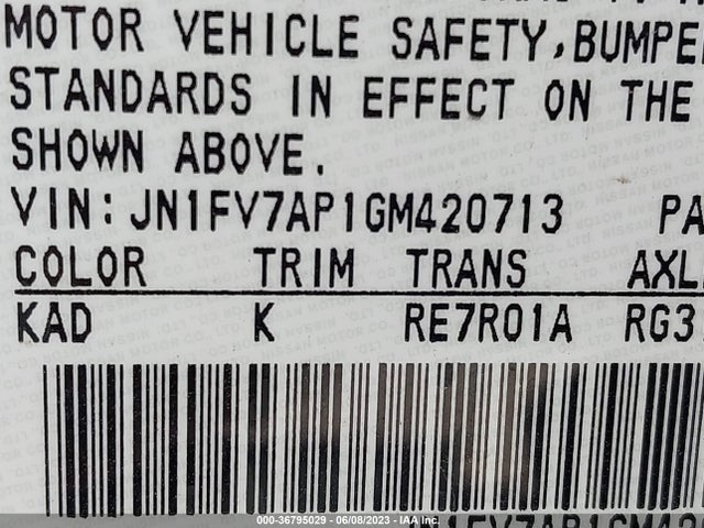 JN1FV7AP1GM420713 Infiniti Q50 3.0t Red Sport 400