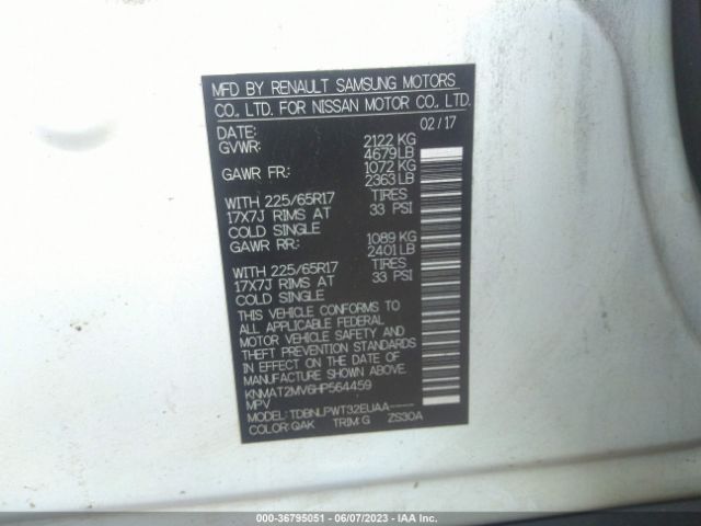 KNMAT2MV6HP564459 Nissan ROGUE S