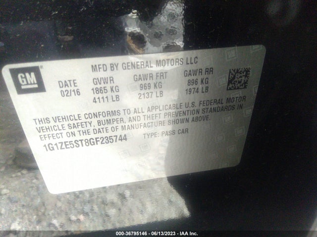 Chevrolet MALIBU LT 2016 1G1ZE5ST8GF235744 Image 9