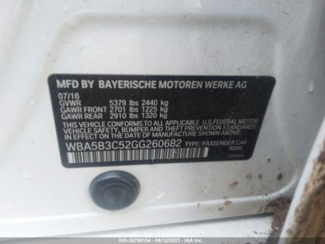 WBA5B3C52GG260682 BMW 5 Series 535i Xdrive