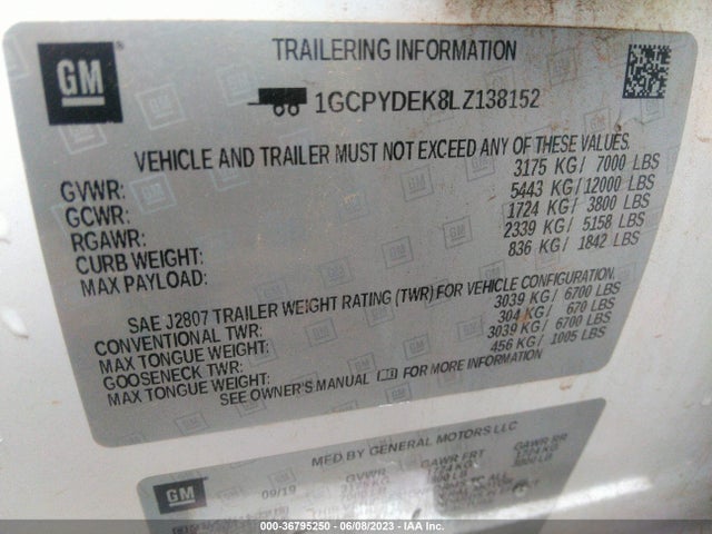 Chevrolet Silverado 1500 Lt 2020 1GCPYDEK8LZ138152 Image 9
