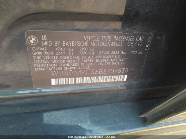 2011 BMW M3 WBSPM9C56BE202838 Photo 8