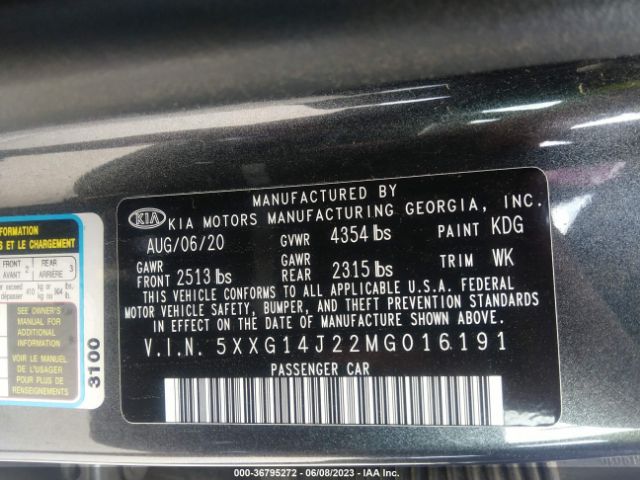 5XXG14J22MG016191 KIA K5 LXS
