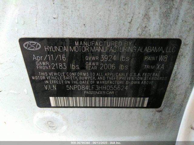 Hyundai ELANTRA SE 2017 5NPD84LF3HH055624 Image 15