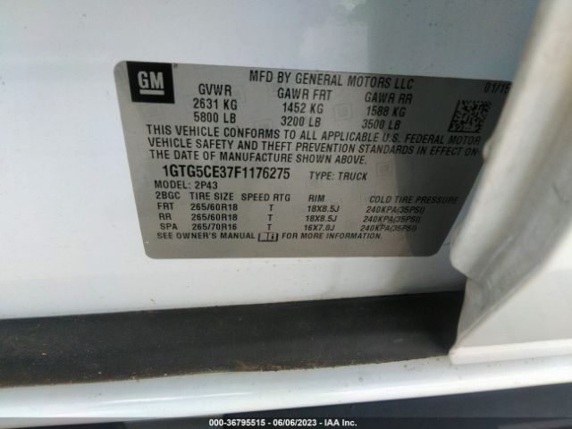 1GTG5CE37F1176275 GMC Canyon 2wd Slt