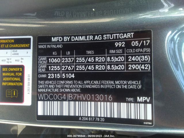 WDC0G4JB7HV013016 Mercedes-Benz Glc Glc 300