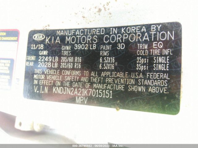 KNDJN2A21K7015151 KIA Soul Base