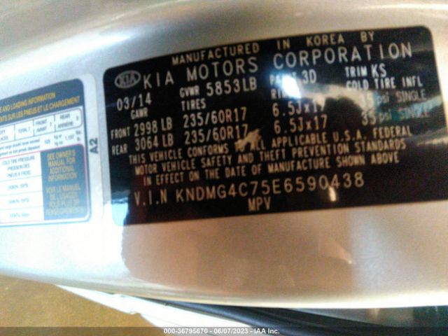 KNDMG4C75E6590438 KIA SEDONA LX