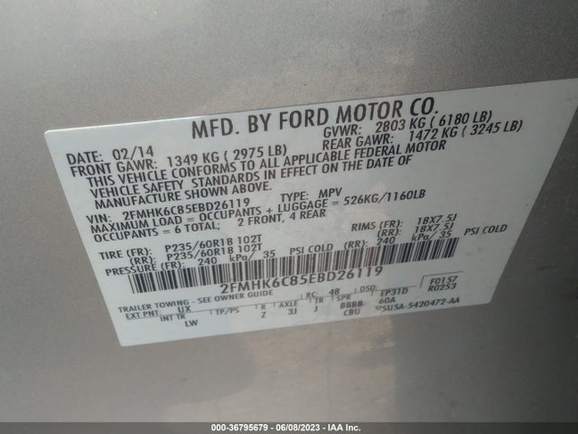 Ford FLEX SEL 2014 2FMHK6C85EBD26119 Image 10