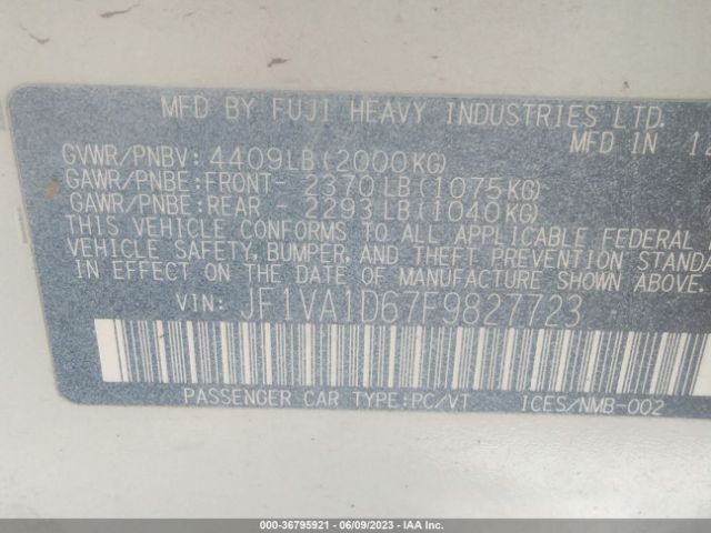 JF1VA1D67F9827723 Subaru Wrx Premium
