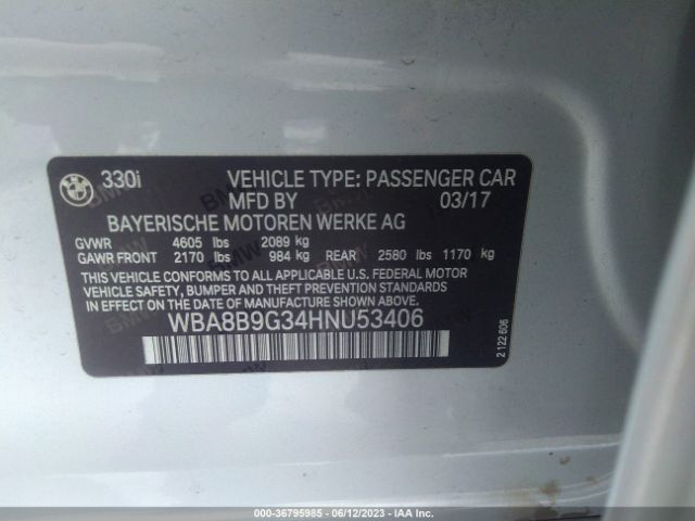 WBA8B9G34HNU53406 BMW 3 Series 330i