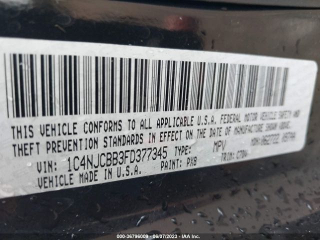 1C4NJCBB3FD377345 Jeep Compass Sport