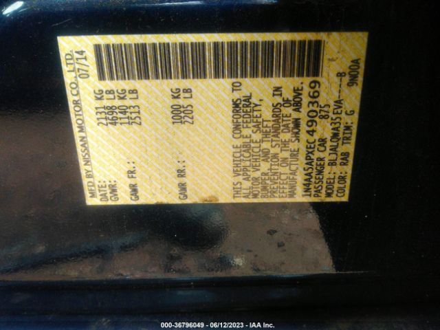 1N4AA5APXEC490369 Nissan Maxima 3.5 S