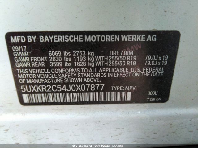 5UXKR2C54J0X07877 BMW X5 Sdrive35i