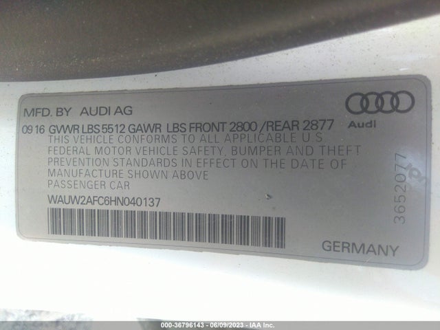 WAUW2AFC6HN040137 Audi A7 Premium Plus