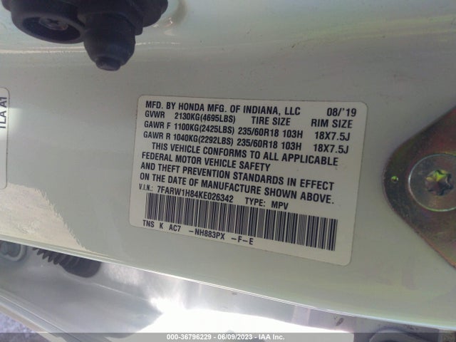 Honda Cr-v Ex-l 2019 7FARW1H84KE026342 Image 9