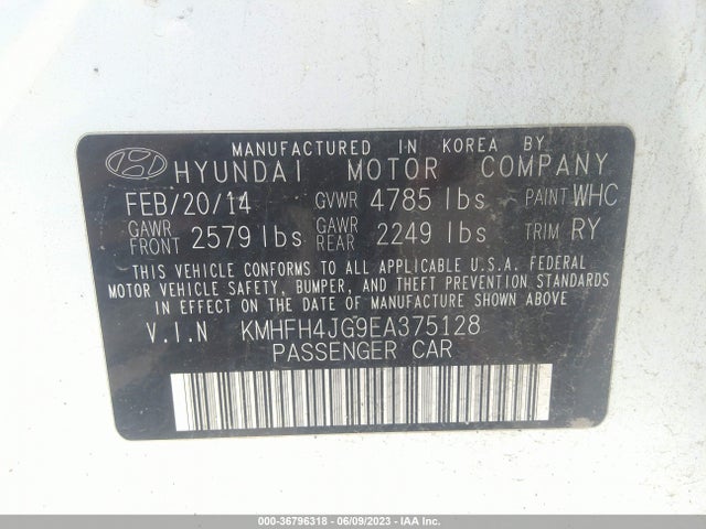 Hyundai Azera Limited 2014 KMHFH4JG9EA375128 Image 10