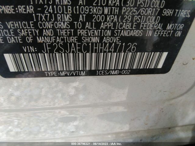 JF2SJAEC1HH447126 Subaru Forester Premium