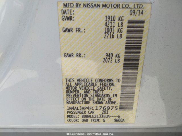 1N4AL3AP4FC176975 Nissan Altima 2.5 S