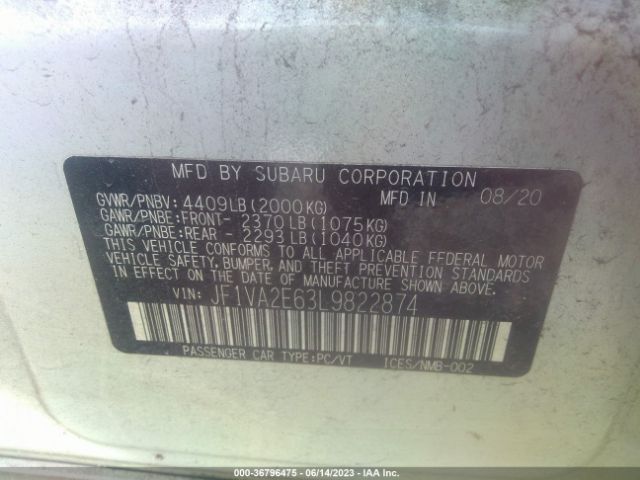 JF1VA2E63L9822874 Subaru Wrx Sti