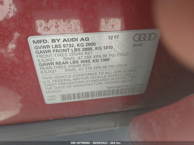 WA1A4AFY2J2116845 Audi Sq5 Premium Plus