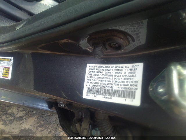 Honda Civic Sedan Lx 2017 19XFC2F55HE220544 Image 9